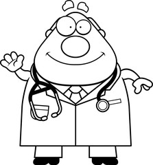 Waving Cartoon Doctor