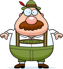 Cartoon Lederhosen Man Mustache
