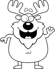Cartoon Moose Waving