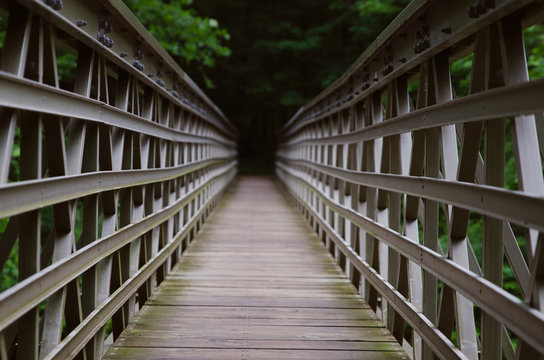 view through a creek bridge