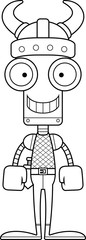 Cartoon Smiling Viking Robot