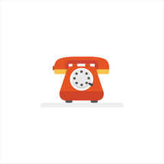 Telephone service Illustration. Flat Design of Vintage Telephone