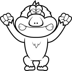 Angry Cartoon Macaque