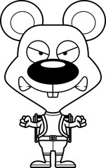Cartoon Angry Hiker Mouse
