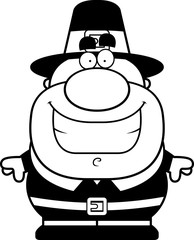Cartoon Pilgrim Smiling