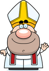 Waving Cartoon Pope