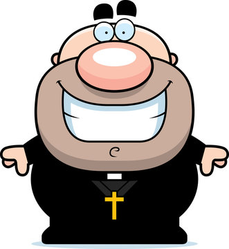 Cartoon Priest Smiling