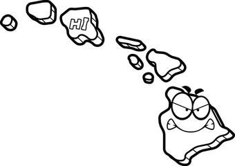 Cartoon Angry Hawaii