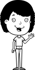 Waving Teen Girl