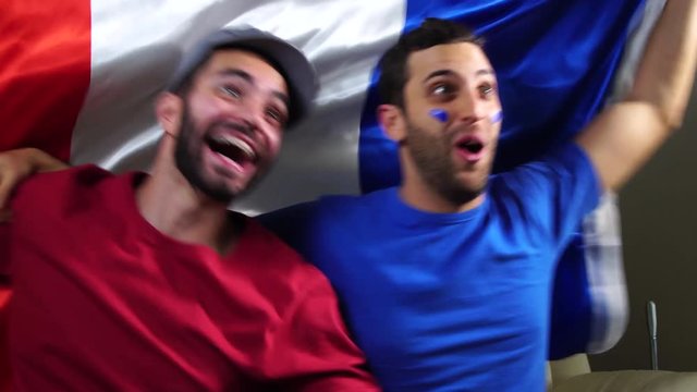 French Friends Celebrating with France Flag