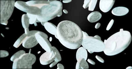 Close up of photo realistic CG white blood cells in the human body - Powered by Adobe