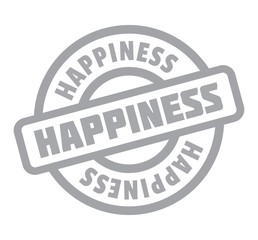 Happiness rubber stamp. Grunge design with dust scratches. Effects can be easily removed for a clean, crisp look. Color is easily changed.