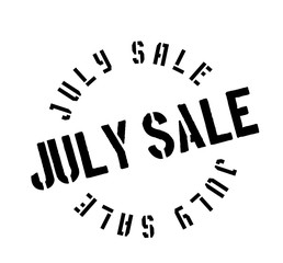 July Sale rubber stamp. Grunge design with dust scratches. Effects can be easily removed for a clean, crisp look. Color is easily changed.