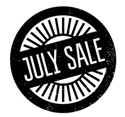 Fototapeta premium July Sale rubber stamp. Grunge design with dust scratches. Effects can be easily removed for a clean, crisp look. Color is easily changed.