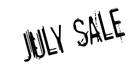 July Sale rubber stamp. Grunge design with dust scratches. Effects can be easily removed for a clean, crisp look. Color is easily changed.
