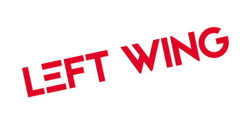 Left Wing rubber stamp. Grunge design with dust scratches. Effects can be easily removed for a clean, crisp look. Color is easily changed.