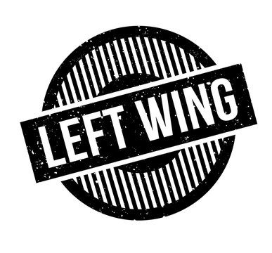 Left Wing rubber stamp. Grunge design with dust scratches. Effects can be easily removed for a clean, crisp look. Color is easily changed.