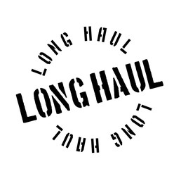 Long Haul rubber stamp. Grunge design with dust scratches. Effects can be easily removed for a clean, crisp look. Color is easily changed.