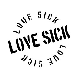 Love Sick rubber stamp. Grunge design with dust scratches. Effects can be easily removed for a clean, crisp look. Color is easily changed.