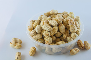 Peanuts seed. Many groundnuts in shells. Peanuts background