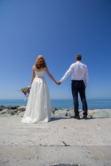 Wedding couple on the beach