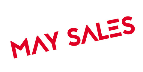May Sales rubber stamp. Grunge design with dust scratches. Effects can be easily removed for a clean, crisp look. Color is easily changed.