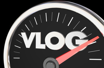 Vlog Measure Video Blog Traffic Audience Rising 3d Illustration
