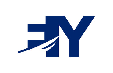 EY Negative Space Square Swoosh Letter Logo