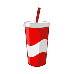 Soda glass on colored background. Vector flat illustration