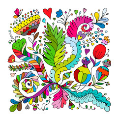 Floral ornament, sketch for your design