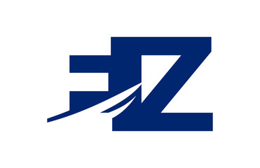 EZ Negative Space Square Swoosh Letter Logo