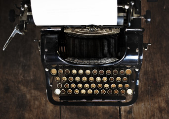 Retro Typewriter Machine Old Style with Blank Paper