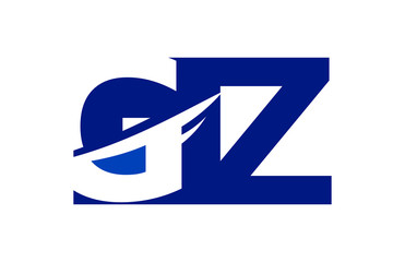 GZ Negative Space Square Swoosh Letter Logo