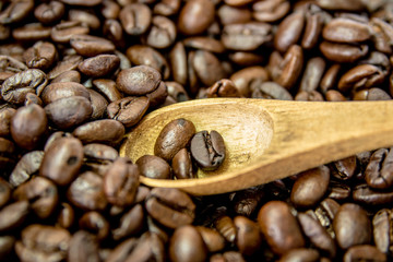 Roasted coffee beans scoop