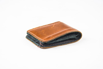  leather wallet isolated on white background