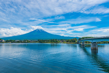 河口湖大橋と富士山