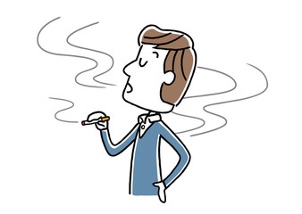 タバコを吸う男性