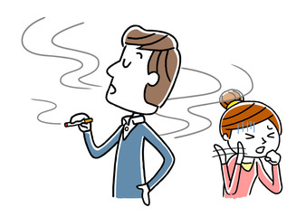 タバコを吸う男性