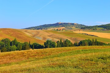 Countryside landscape around Pienza Tuscany in Italy, Europe