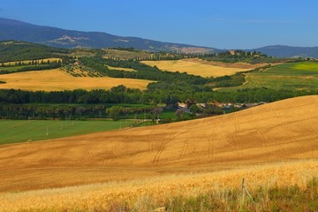 Fototapeta na wymiar Countryside landscape around Pienza Tuscany in Italy, Europe