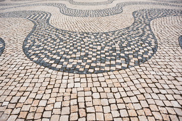 Traditional Portuguese pavement cobblestone - Lisbon