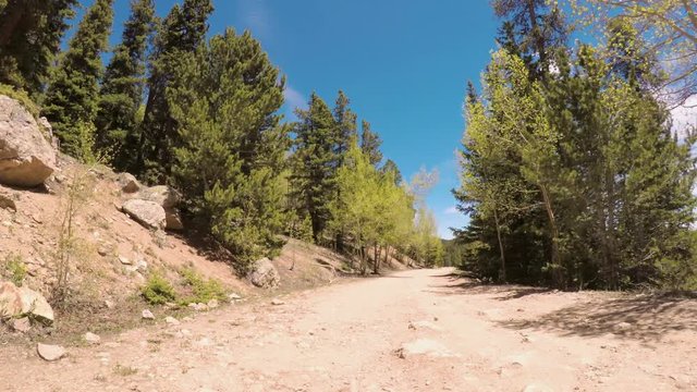 POV point of view -  Driving on mountain highway in the Summer