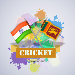 Illustration of India and Sri Lanka flag for tournament