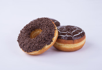 donut or chocolate donut on a background.