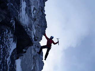 Extreme climbing is his adrenaline . Mixed media