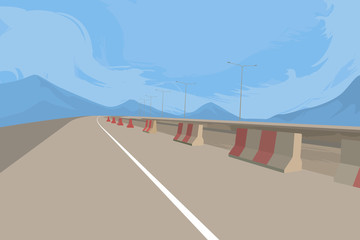 Road and under construction scene vector transportation background