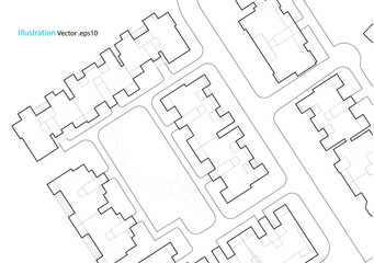 Architectural background, architectural plan, construction drawing landscape