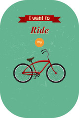 Vintage Retro Bicycle. Go out with bicycle retro style
