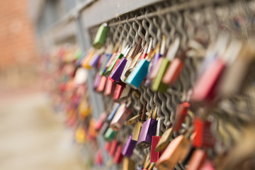 Love locks on a bridge