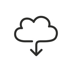 Cloud download vector icon.